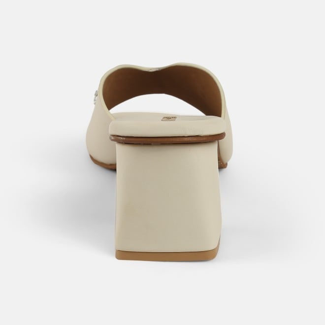 Mochi Women Beige Party Slip Ons (SKU: 35-2081-20-36)