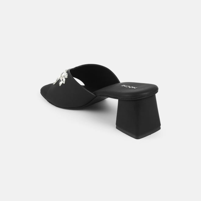 Mochi Women Black Party Slip Ons (SKU: 35-2081-11-36)