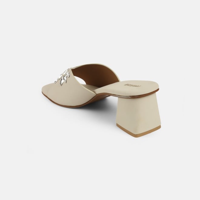 Mochi Women Beige Party Slip Ons (SKU: 35-2081-20-36)