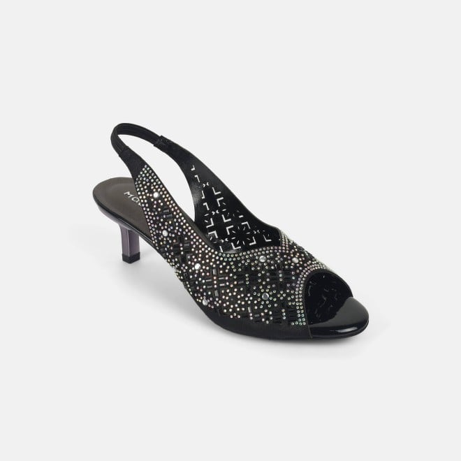 Mochi Women Black Ethnic Sandals (SKU: 35-2084-11-36)