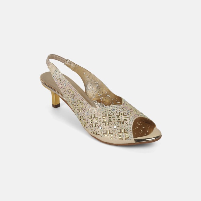 Mochi Women Gold Ethnic Sandals (SKU: 35-2084-15-37)