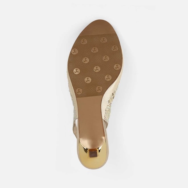 Mochi Women Gold Ethnic Sandals (SKU: 35-2084-15-37)