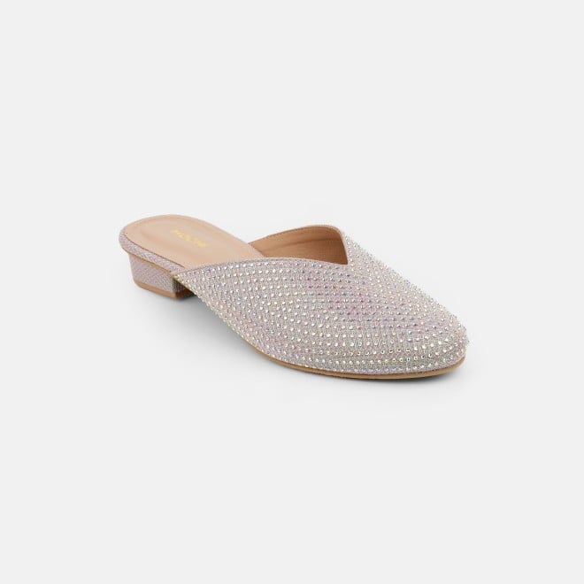 Mochi Women Gold Ethnic Slip Ons (SKU: 35-2089-15-36)
