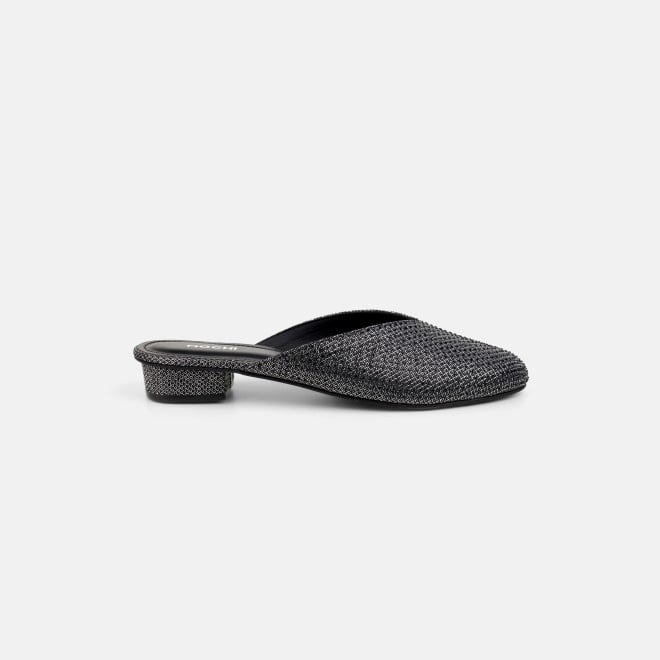 Mochi Women Black Ethnic Slip Ons (SKU: 35-2089-11-37)