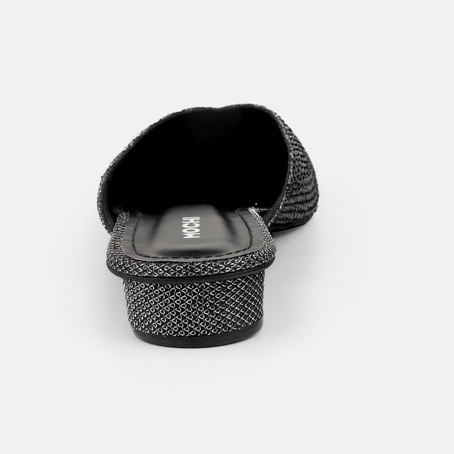 Mochi Women Black Ethnic Slip Ons (SKU: 35-2089-11-37)