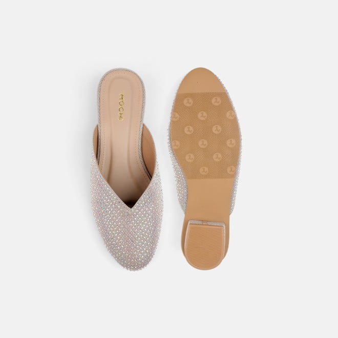 Mochi Women Gold Ethnic Slip Ons (SKU: 35-2089-15-36)