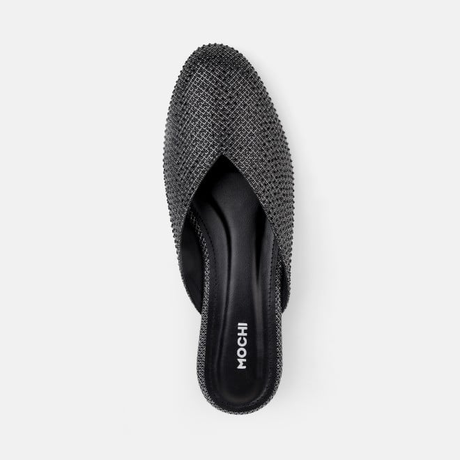 Mochi Women Black Ethnic Slip Ons (SKU: 35-2089-11-37)
