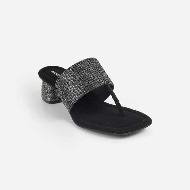Mochi Women Black Ethnic Slip Ons (SKU: 35-2091-11-36)