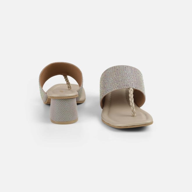 Mochi Women Gold Ethnic Slip Ons (SKU: 35-2091-15-39)