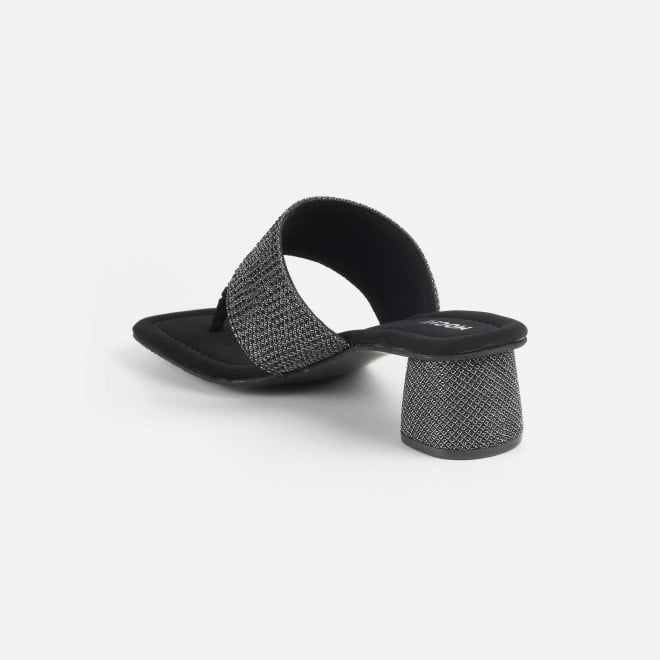 Mochi Women Black Ethnic Slip Ons (SKU: 35-2091-11-36)