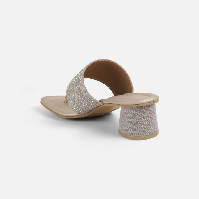 Mochi Women Gold Ethnic Slip Ons (SKU: 35-2091-15-39)