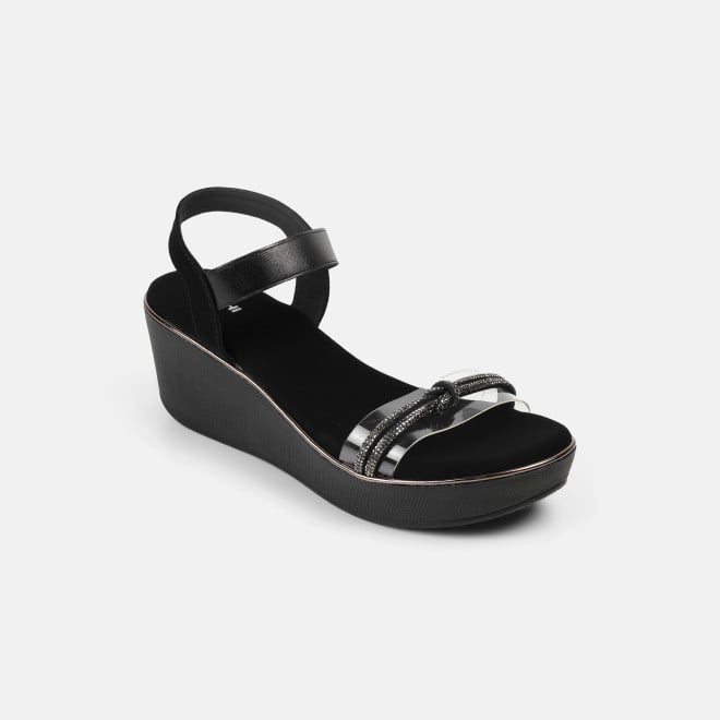 Mochi Women Black Casual Sandals