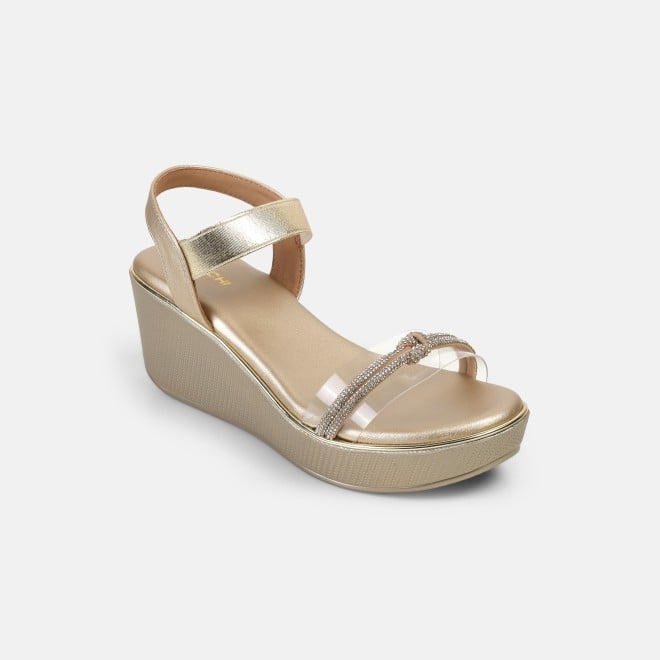 Mochi Women Gold Casual Sandals