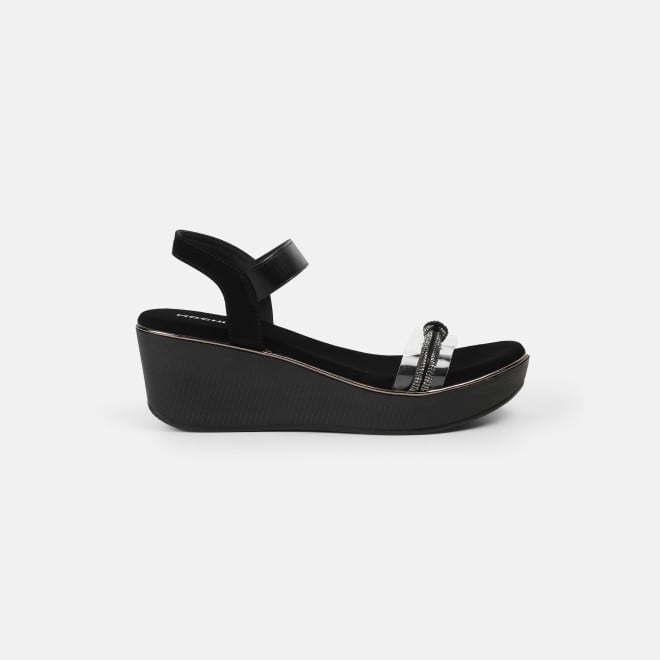 Mochi Women Black Casual Sandals (SKU: 35-2123-11-36)