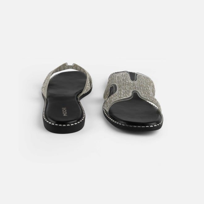Mochi Women Silver Party Slippers (SKU: 35-2124-27-36)