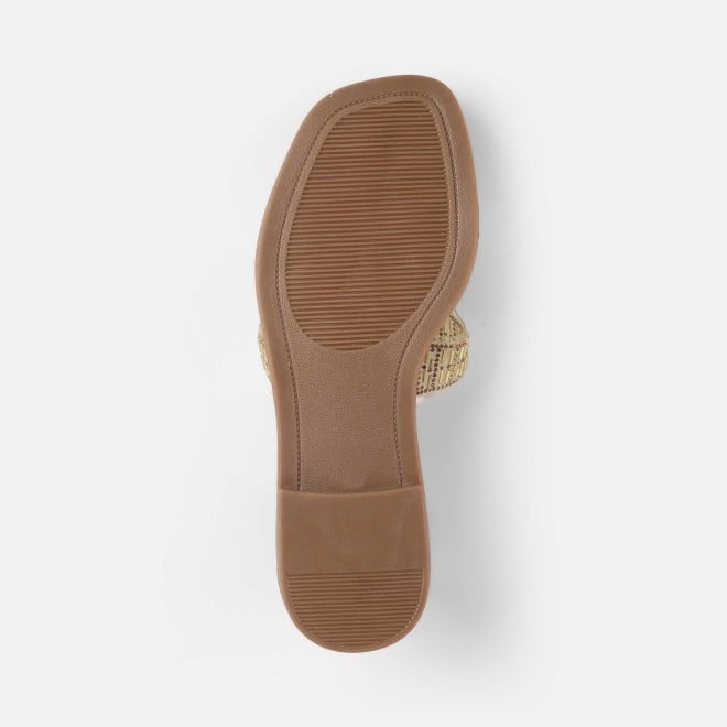 Mochi Women Gold Party Slippers (SKU: 35-2124-15-36)