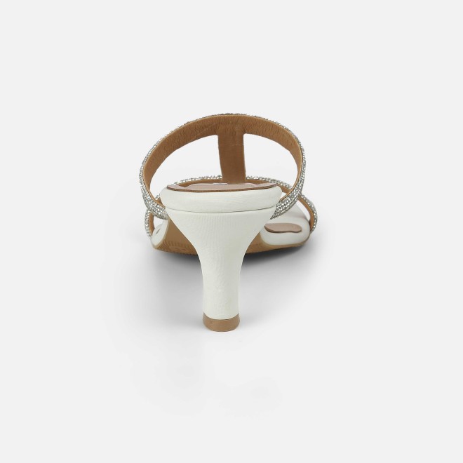 Mochi Women White Party Slip Ons (SKU: 35-2354-16-37)