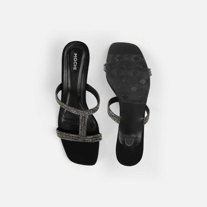 Mochi Women Black Party Slip Ons (SKU: 35-2354-11-36)