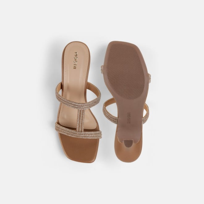 Mochi Women Antic-gold Party Slip Ons (SKU: 35-2354-28-36)