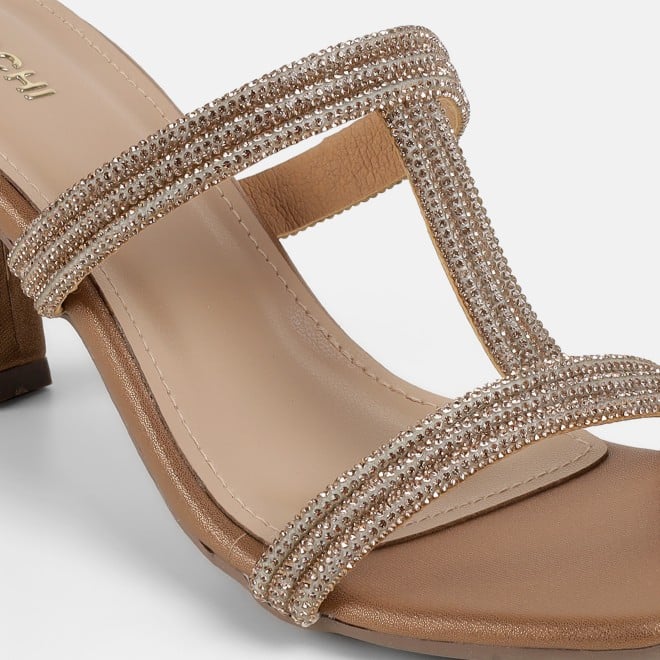 Mochi Women Antic-gold Party Slip Ons (SKU: 35-2354-28-36)