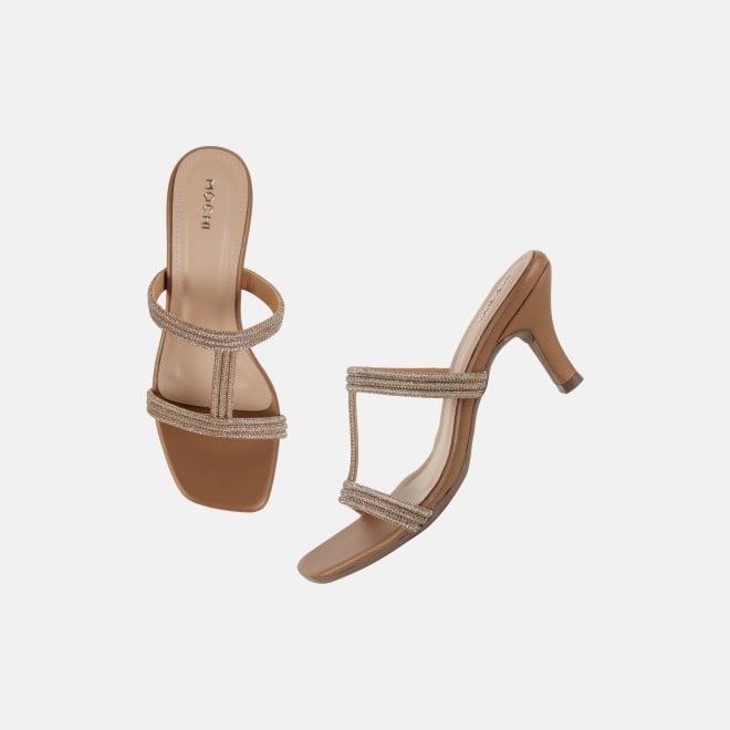 Mochi Women Antic-gold Party Slip Ons (SKU: 35-2354-28-36)