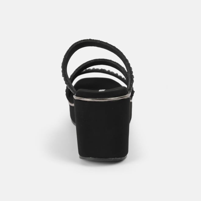 Mochi Women Black Party Slip Ons (SKU: 35-2370-11-36)