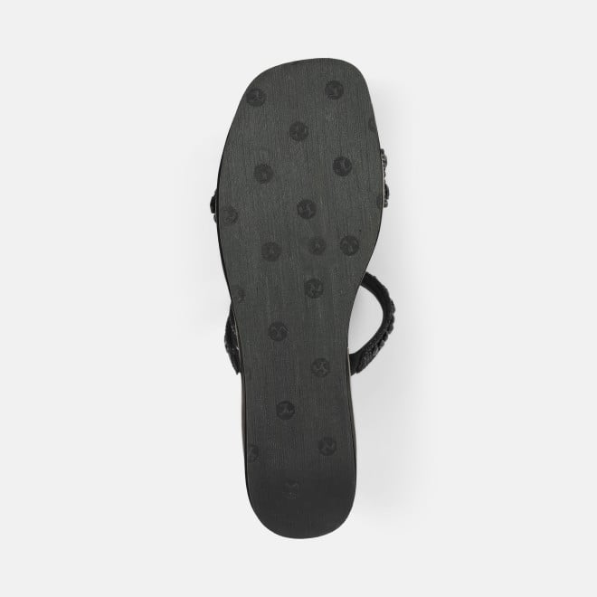 Mochi Women Black Party Slip Ons (SKU: 35-2370-11-36)