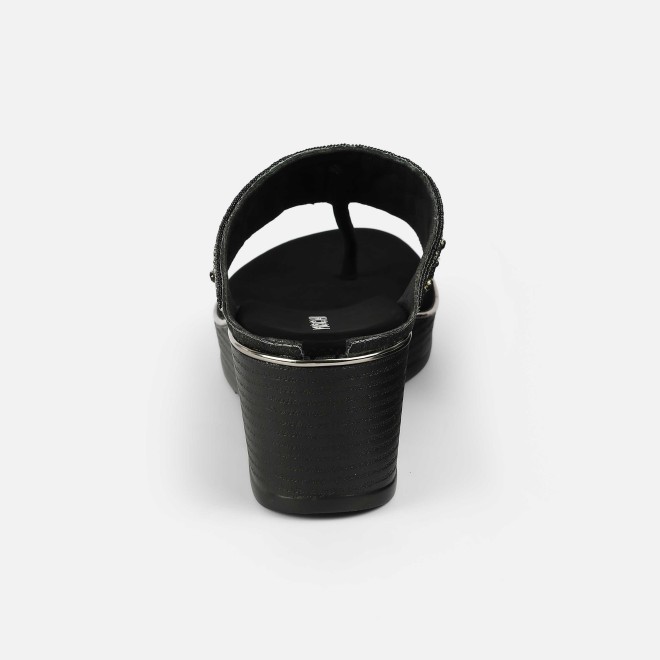 Mochi Women Black Ethnic Slip Ons (SKU: 35-2371-11-37)