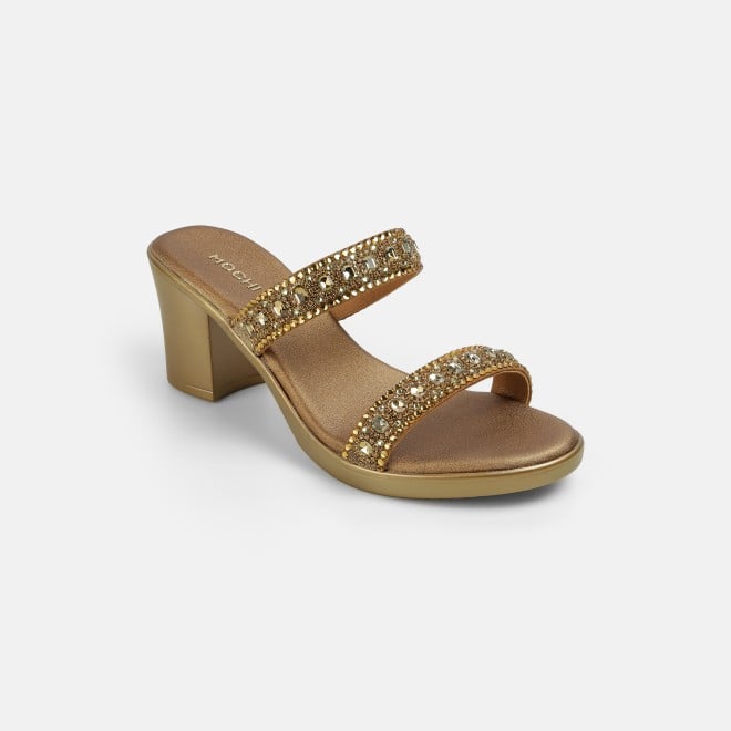 Mochi Women Antic-gold Ethnic Slip Ons (SKU: 35-2372-28-36)