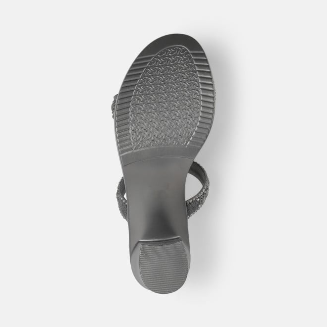 Mochi Women Gun-metal Ethnic Slip Ons (SKU: 35-2372-29-36)