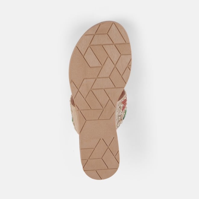 Mochi Women Peach Ethnic Slip Ons (SKU: 35-2374-80-36)
