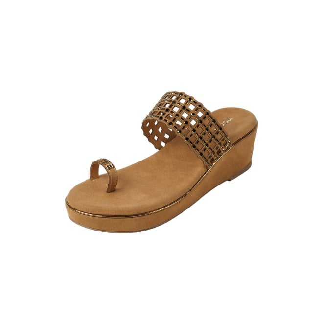 Mochi Women Antic-gold Ethnic Slip Ons (SKU: 35-2388-28-36)