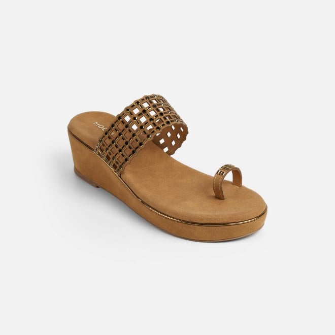 Mochi Women Antic-gold Ethnic Slip Ons (SKU: 35-2388-28-36)