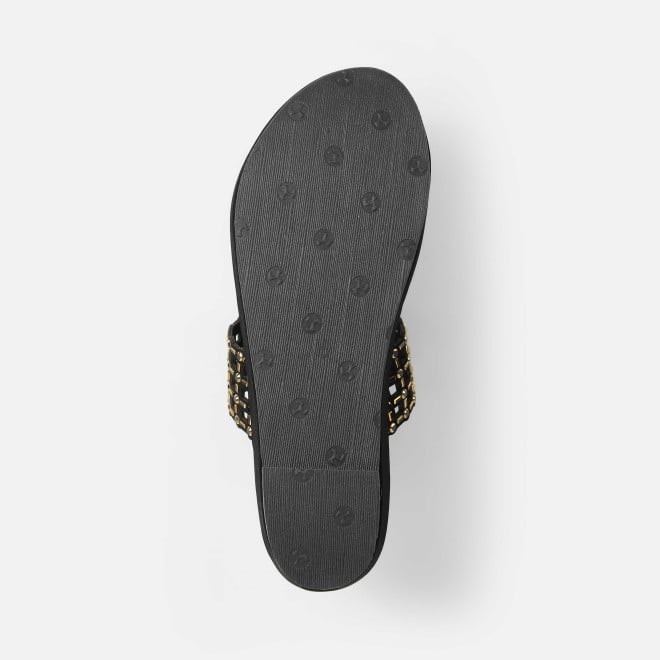 Mochi Women Black Ethnic Slip Ons (SKU: 35-2388-11-36)