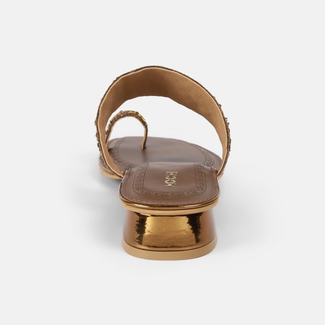 Mochi Women Bronze Ethnic Slip Ons (SKU: 35-2389-46-36)