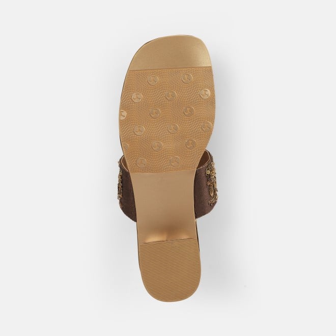 Mochi Women Bronze Ethnic Slip Ons (SKU: 35-2389-46-36)