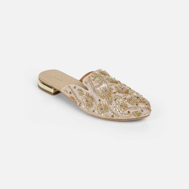 Mochi Women Gold Wedding Slip Ons (SKU: 35-2391-15-38)