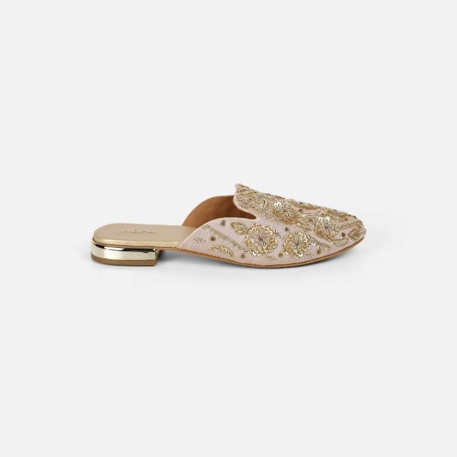 Mochi Women Gold Wedding Slip Ons (SKU: 35-2391-15-38)