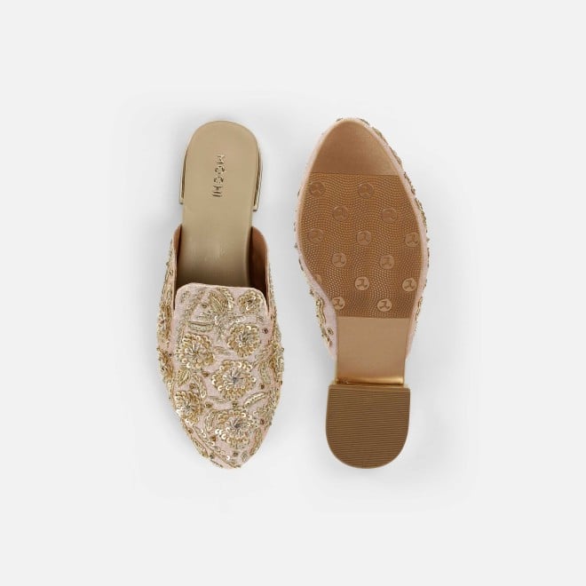 Mochi Women Gold Wedding Slip Ons (SKU: 35-2391-15-38)