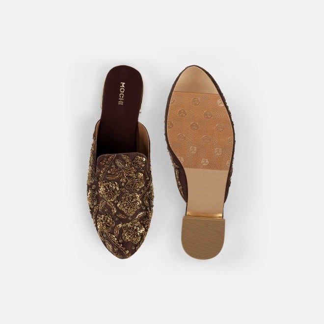 Mochi Women Bronze Wedding Slip Ons (SKU: 35-2391-46-36)