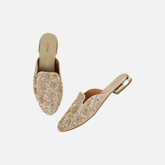Mochi Women Gold Wedding Slip Ons (SKU: 35-2391-15-38)