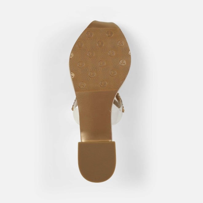 Mochi Women Gold Party Slip Ons (SKU: 35-2407-15-36)