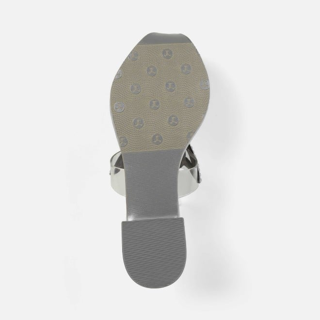 Mochi Women Silver Party Slip Ons (SKU: 35-2407-27-36)