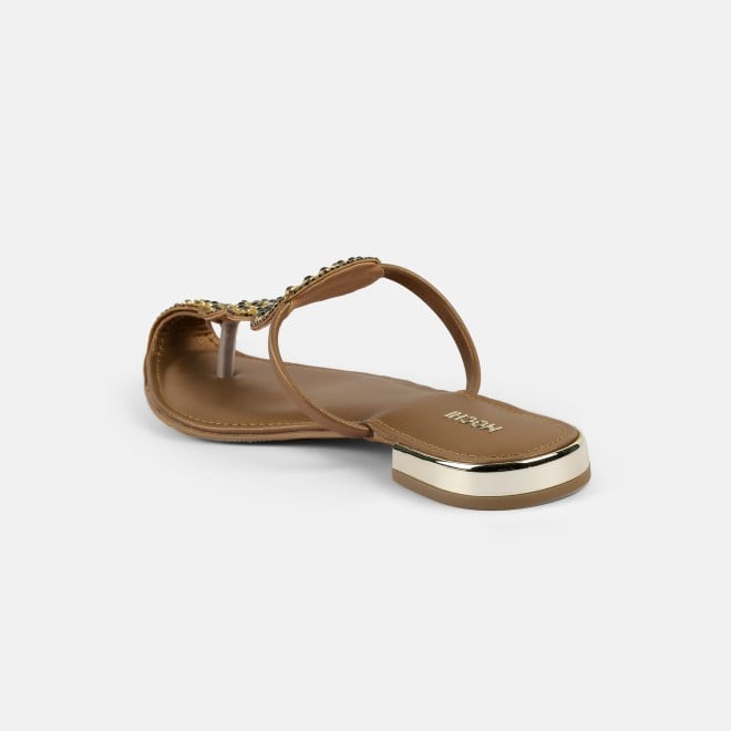 Mochi Women Antic-gold Ethnic Slip Ons (SKU: 35-2408-28-36)