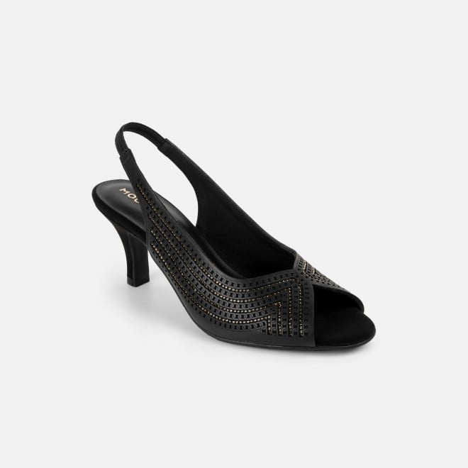 Mochi Women Black Party Sandals (SKU: 35-2426-11-36)