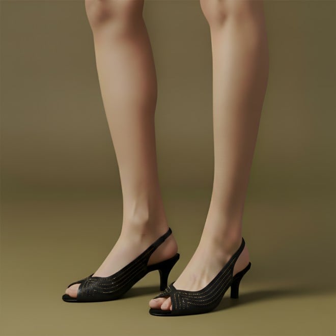 Mochi Women Black Party Sandals (SKU: 35-2426-11-36)