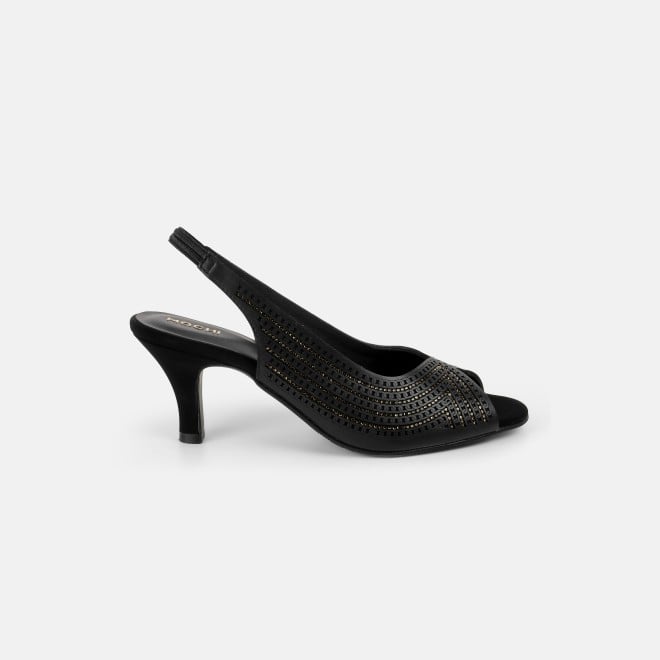 Mochi Women Black Party Sandals (SKU: 35-2426-11-36)