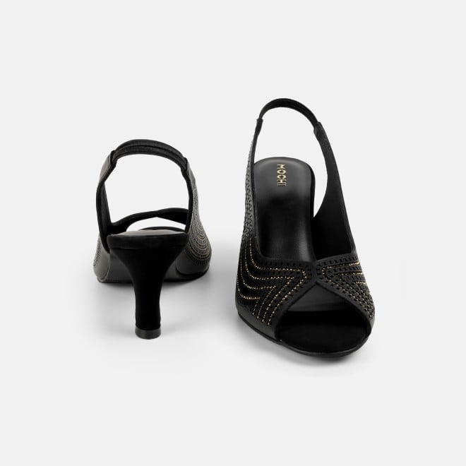 Mochi Women Black Party Sandals (SKU: 35-2426-11-36)