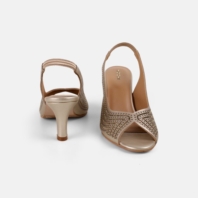 Mochi Women Rose-gold Party Sandals (SKU: 35-2426-52-36)