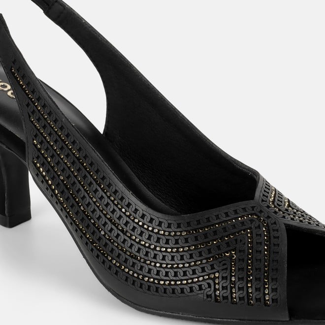 Mochi Women Black Party Sandals (SKU: 35-2426-11-36)